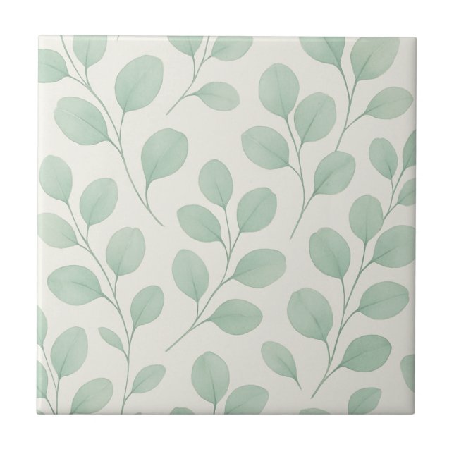 Eucalyptus Botanical Pattern Tile (Front)