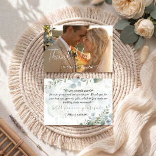 Eucalyptus Botanical Photo Wedding Thank You Cards