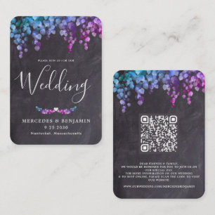 Eucalyptus Botanical QR Code Slate Wedding Invite