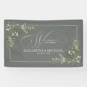 Eucalyptus Botanical Sage Green Wedding Banner