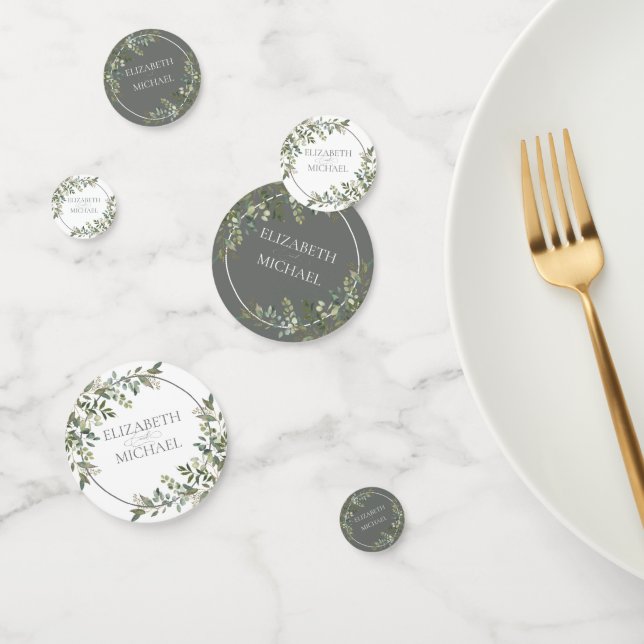 Eucalyptus Botanical Sage Green Wedding Confetti (Group)