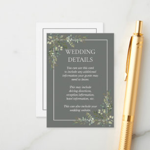 Eucalyptus Botanical Sage Green Wedding Details E Enclosure Card