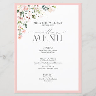 Eucalyptus Botanical Sage Green Wedding Menu