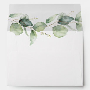 Eucalyptus Botanical Script Typography Address Envelope