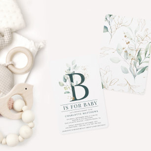 Eucalyptus Botanical Watercolor Baby Shower Invitation