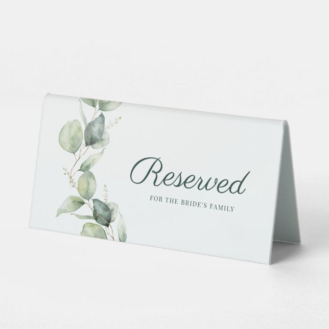 Eucalyptus Botanical Wedding Bride Family Reserved (Front)