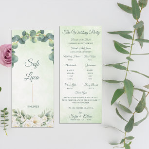 Eucalyptus Botanical Wedding Ceremony Program Invitation