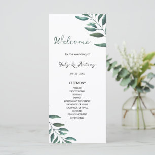 Eucalyptus Botanical Wedding Order of Service