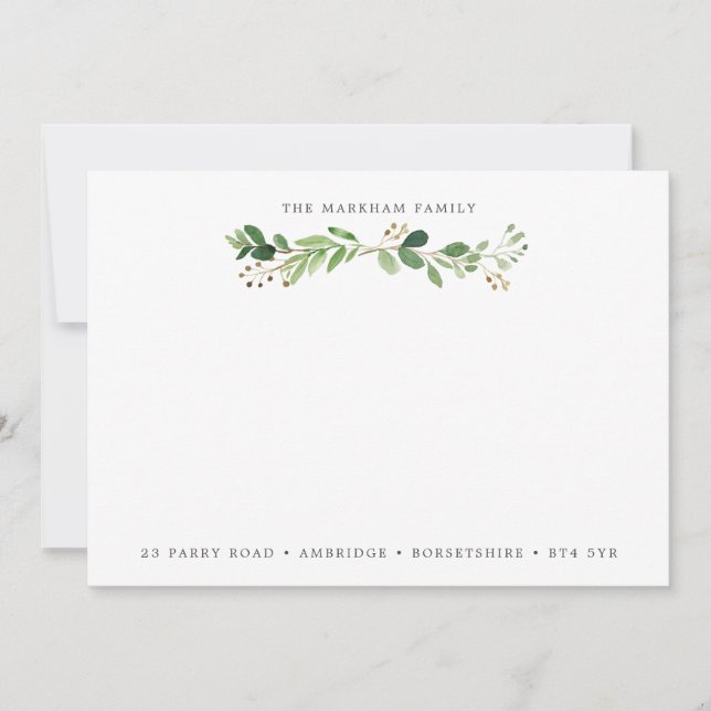Eucalyptus Bough Family Address Card (Front)