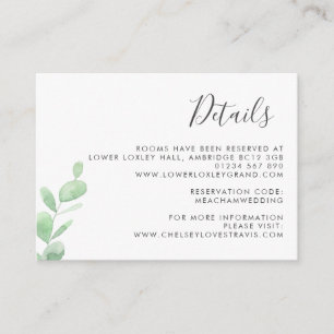 Eucalyptus Bough Wedding Enclosure Card