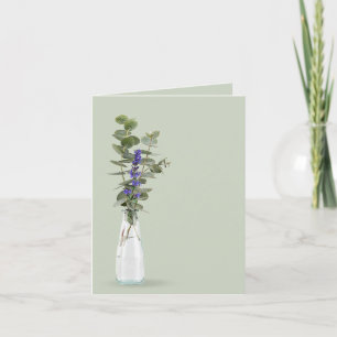 Eucalyptus Bouquet In Bottle Vase Note Card
