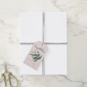 Eucalyptus Bouquet On Wedding Hearts Gift Tags