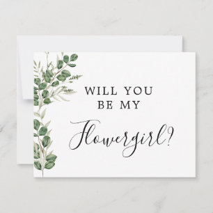 Eucalyptus Bouquet Will You Be My flower girl Card