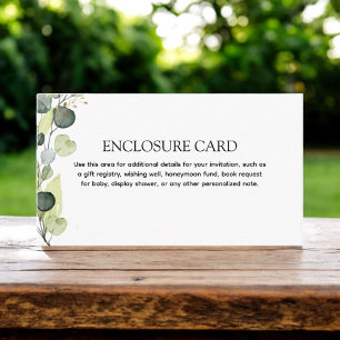 Eucalyptus Branch Greenery Botanical Enclosure Card