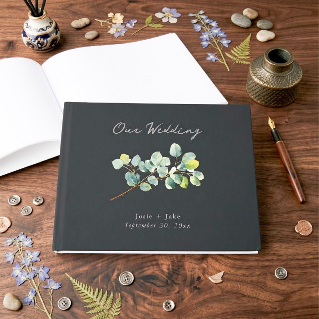 Eucalyptus branch wedding guest book (Eucalyptus branch wedding guest book)