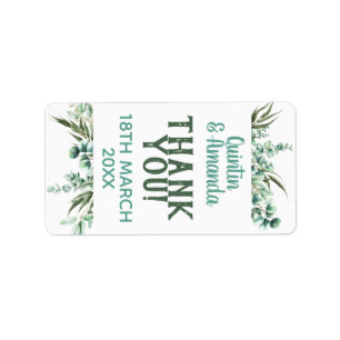 Eucalyptus Branches Leaves Wedding Party Favour Label