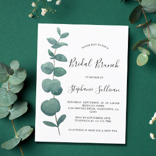 Eucalyptus Bridal Brunch Invitation Postcard. Postcard