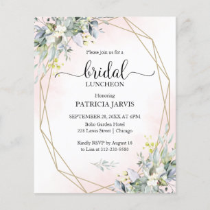 Eucalyptus Bridal Luncheon Budget Invitation