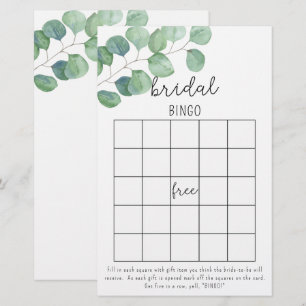 Eucalyptus - bridal shower bingo game