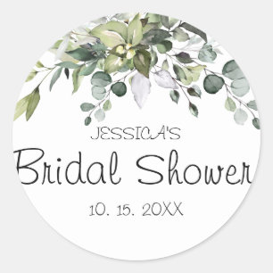 Eucalyptus Bridal Shower  Classic Round Sticker