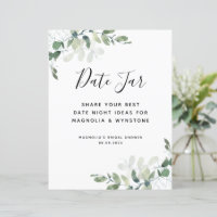 Eucalyptus Bridal Shower Date Night Jar Sign