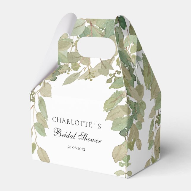 Eucalyptus Bridal Shower Favour Box (Front Side)