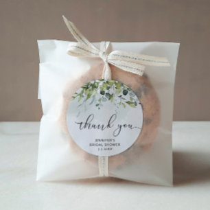 Eucalyptus bridal shower favour classic round sticker