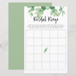Eucalyptus Bridal Shower Game Bingo Greenery Chic