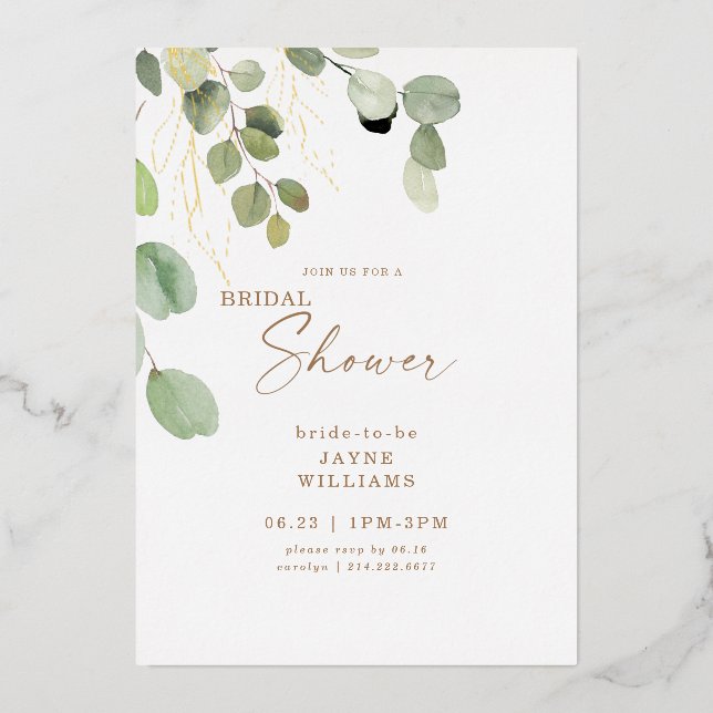 Eucalyptus Bridal Shower Gold (Front)