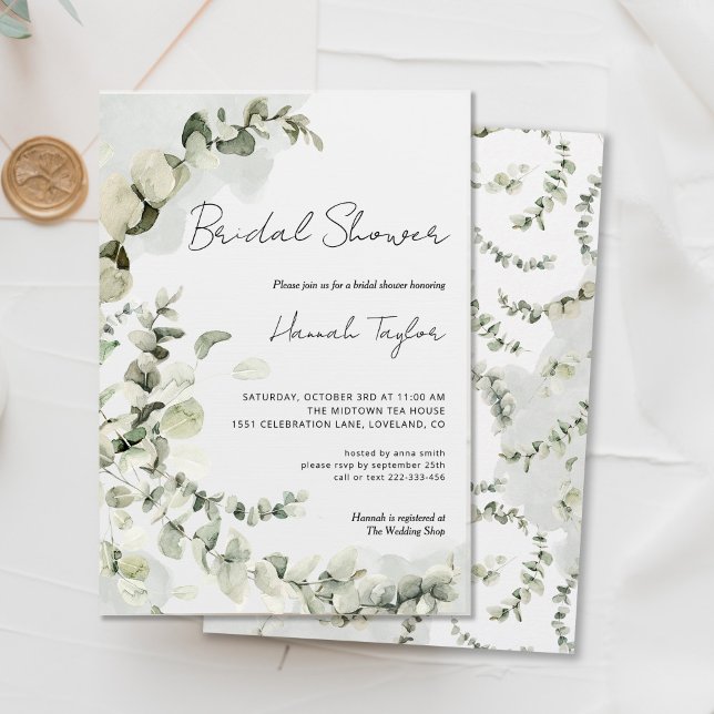 Eucalyptus Bridal Shower Greenery Invitation (Creator Uploaded)