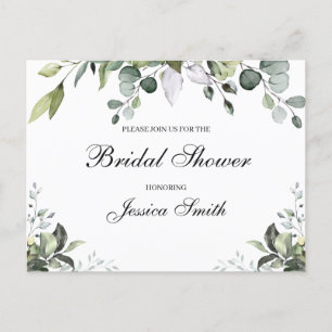 Eucalyptus Bridal Shower Invitation Postcard