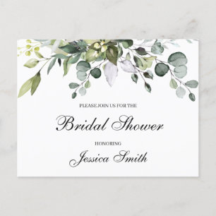 Eucalyptus Bridal Shower Invitation Postcard