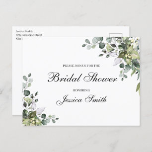 Eucalyptus Bridal Shower Invitation Postcard