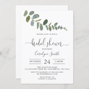 Eucalyptus Bridal Shower Invitation Template