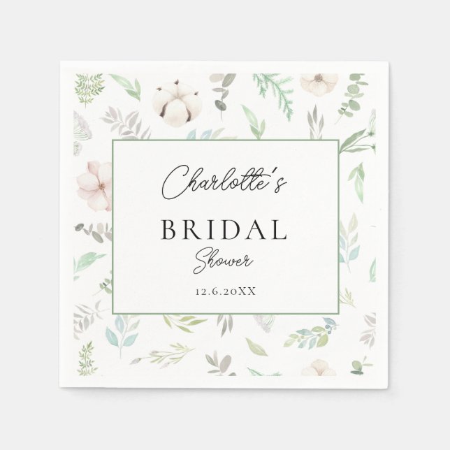  Eucalyptus Bridal Shower    Napkin (Front)