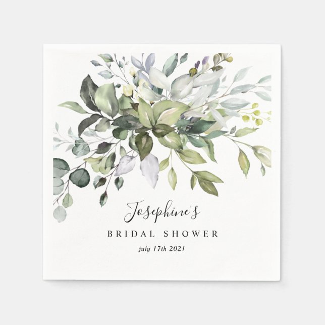Eucalyptus Bridal Shower Paper Napkin's Napkin (Front)