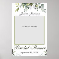 Eucalyptus Bridal Shower Photo Prop Poster