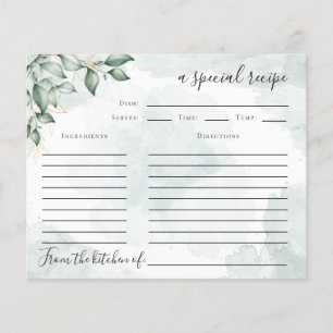 Eucalyptus Bridal Shower Recipe Card