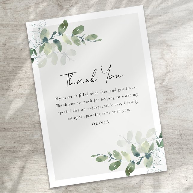 Eucalyptus Bridal Shower Thank You Card (Creator Uploaded)