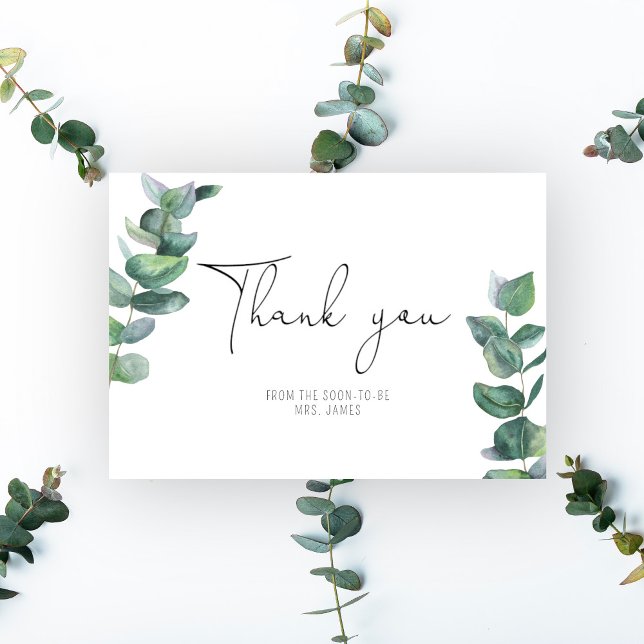 Eucalyptus -  Bridal Shower thank you card (Creator Uploaded)