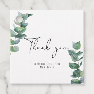 Eucalyptus - Bridal Shower thank you Favour Tags