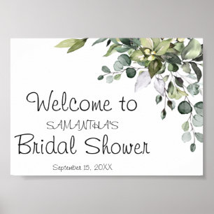 Eucalyptus Bridal Shower Welcome Poster Sign