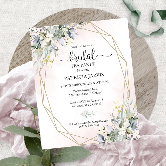 Eucalyptus Bridal Tea Party Budget Invitation (Creator Uploaded)