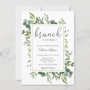 Eucalyptus Brunch and Bubbly Bridal Shower Invitation