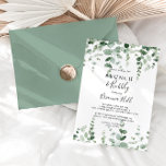 Eucalyptus Brunch and Bubbly Bridal Shower  Invitation<br><div class="desc">This eucalyptus brunch and bubbly bridal shower invitation is perfect for a modern wedding shower. The design features watercolor hand-drawn elegant botanical eucalyptus branches and leaves.</div>