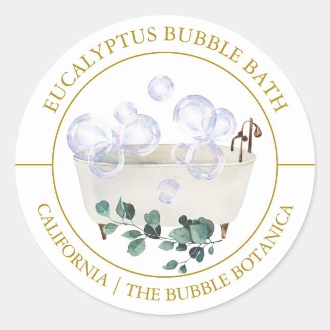 Eucalyptus Bubble Bath label (Front)