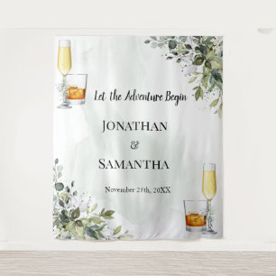 Eucalyptus Bubbles & Bourbon Wedding Shower Tapest Tapestry