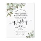 Eucalyptus BUDGET Wedding Invitation with Details