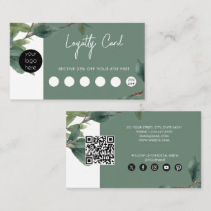 Eucalyptus Business Logo QR Code Loyalty  Business Card