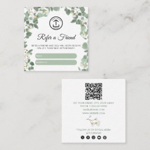 Eucalyptus Business Logo Refer A Friend Referral Square Business Card